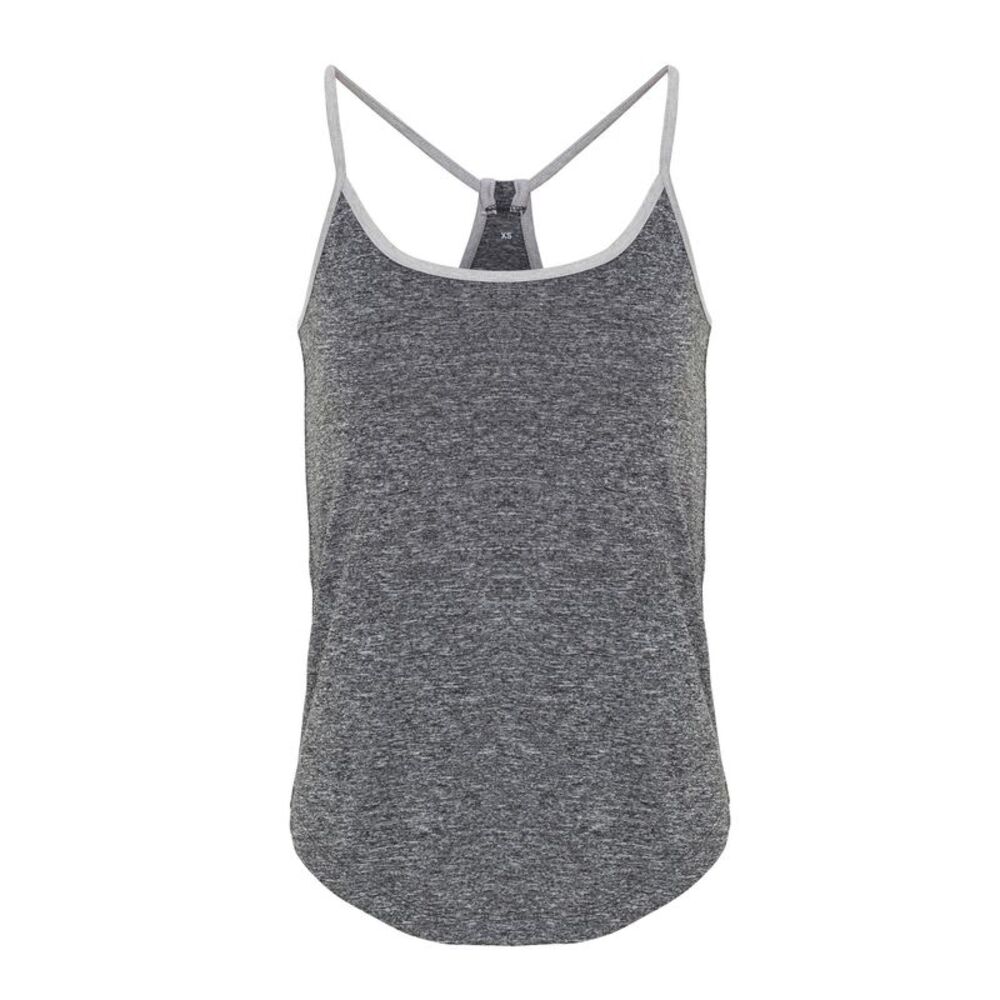 TriDri Womens/Ladies Yoga Undershirt / Black Melange/Silver Melange